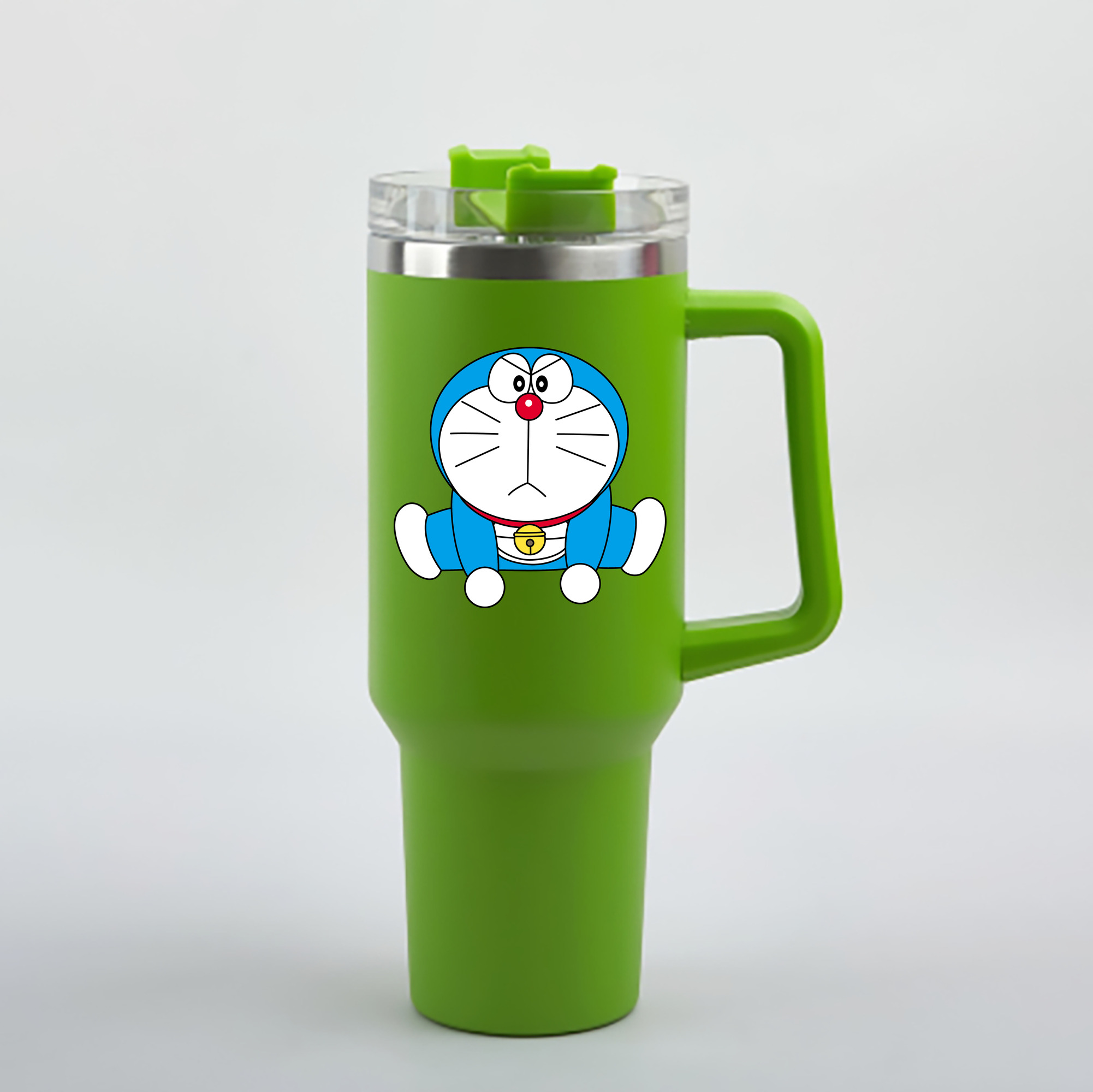 （画像用） ドラえもん Doraemon 1200mL車用タンブラー - クリスタルステッカー（プラスチックストロー付き）